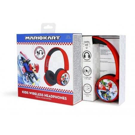 OTL Technologies Super Mario Mario Kart Casque Avec fil &sans fil Arceau Jouer Bluetooth Rouge