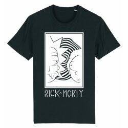 RICK ET MORTY - Rick et Morty Blanc et Noir - T-Shirt Homme (S)