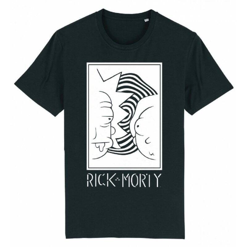 RICK ET MORTY - Rick et Morty Blanc et Noir - T-Shirt Homme (S)