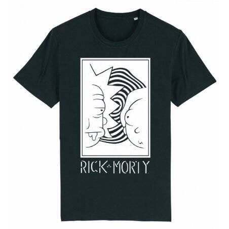 RICK ET MORTY - Rick et Morty Blanc et Noir - T-Shirt Homme (S)