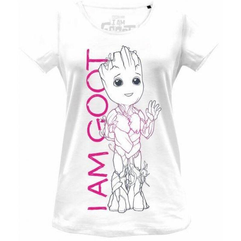 MARVEL - Baby Groot Line With I Am Groot Text - T-Shirt Femme (S)