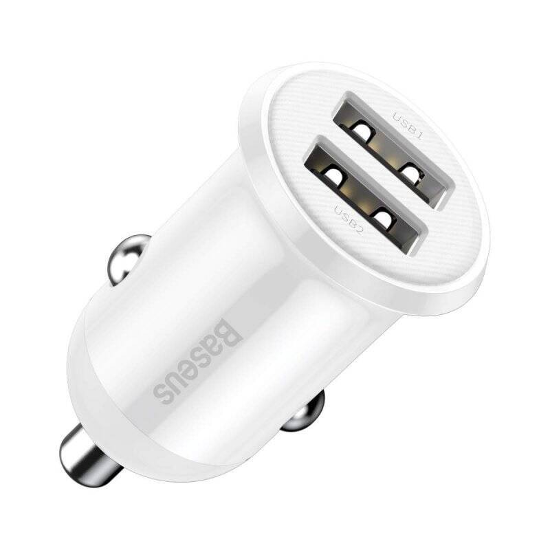 Baseus Car Charger Grain Pro Dual USB 4.8A White (CCALLP-02)