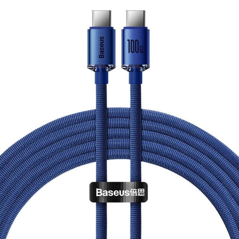 Baseus Type-C - Type-C Crystal Shine series fast charging data cable 100W 2m Blue (CAJY000703)