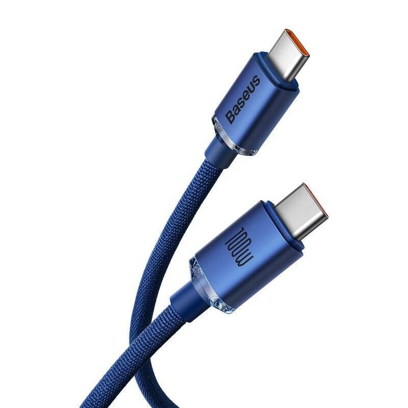 Baseus Type-C - Type-C Crystal Shine series fast charging data cable 100W 2m Blue (CAJY000703)