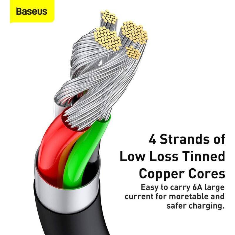 Baseus Type-C Superior series fast charging data cable 66W (11V/6A) 2m Black (CATYS-A01)