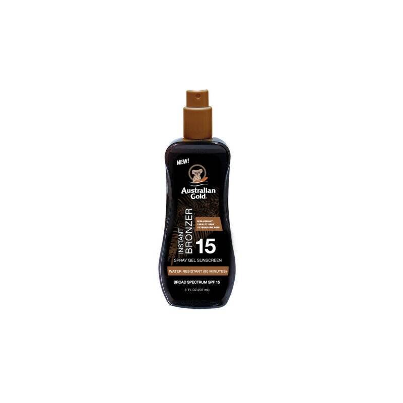 Australian Gold - Sunscreen Spray Gel w. Instant Bronzer 237 ml - SPF 15