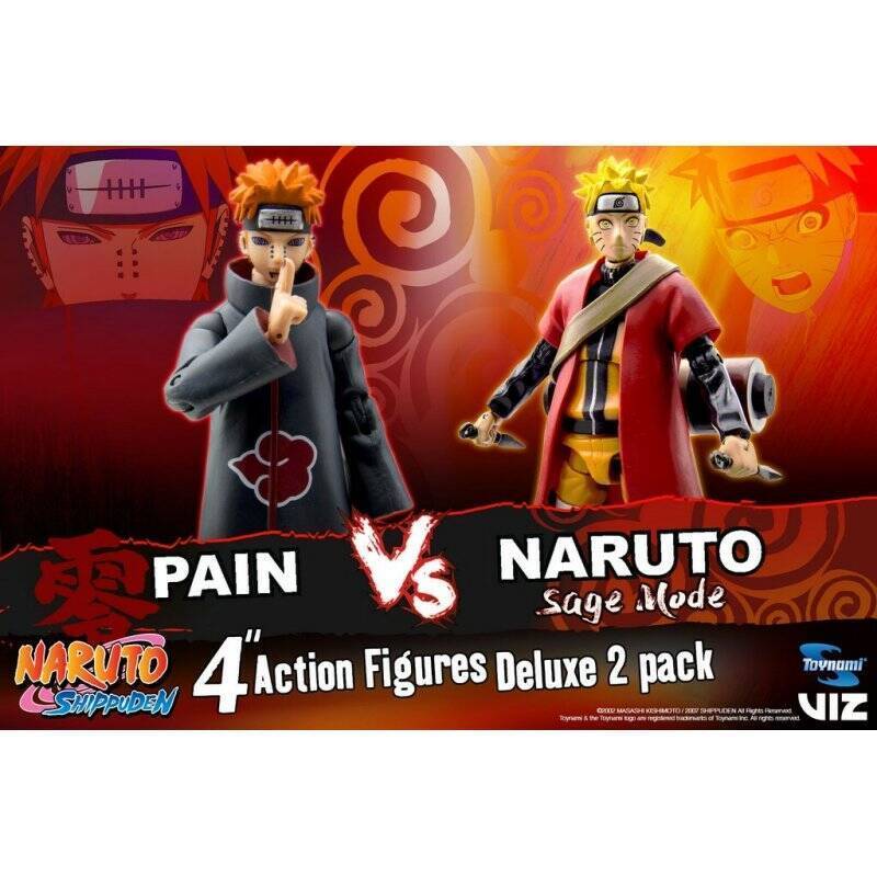NARUTO SHIPPUDEN - Sage Mode Naruto VS Pain - Pack 2 Figurine 10cm