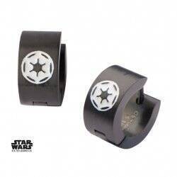 STAR WARS - Stainless Steel Black Empire Logo Huggie Earrings