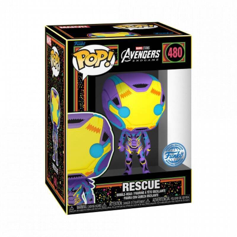 MARVEL - Booble Head POP N° 480 - Rescue Blacklight + T-shirt (XL)