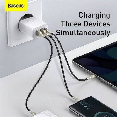 Baseus Travel Charger Compact Quick Charger U+U+C PD3.0, QC 3.0 30W EU White (CCXJ-E02)