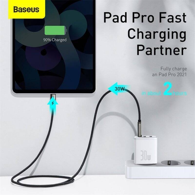 Baseus Travel Charger Compact Quick Charger U+U+C PD3.0, QC 3.0 30W EU White (CCXJ-E02)