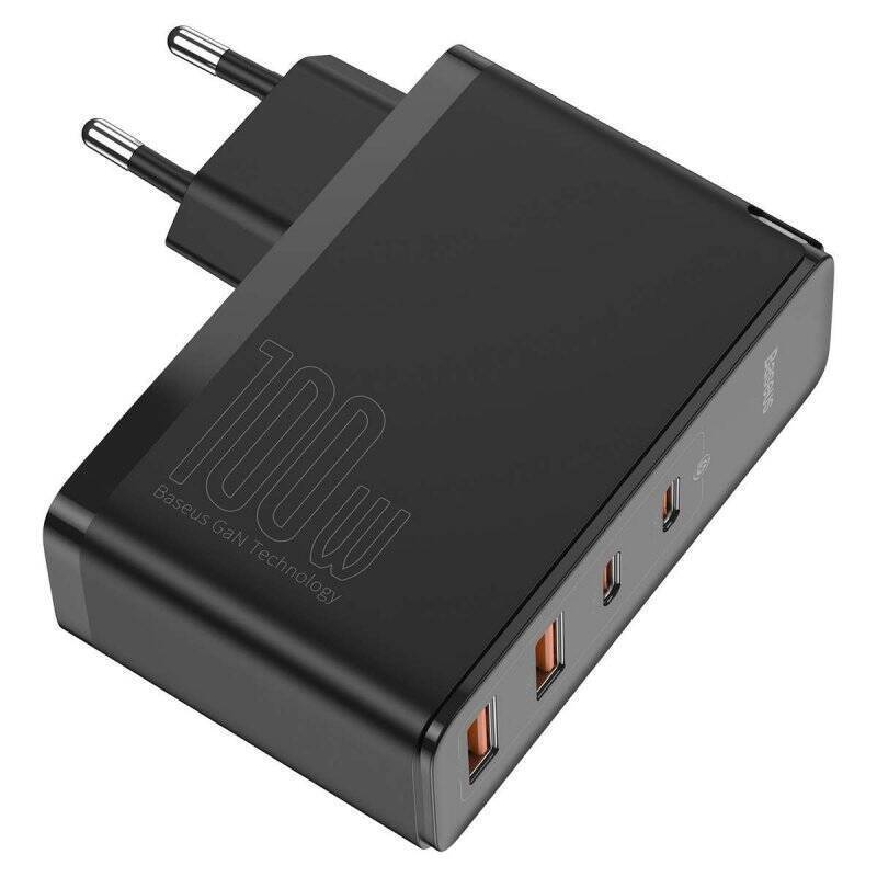 Baseus Travel Charger GaN2 Pro Quick wall charger C+C+U+U, PD 3.0, QC 4.0+, 100W Black (CCGAN2P-L01)