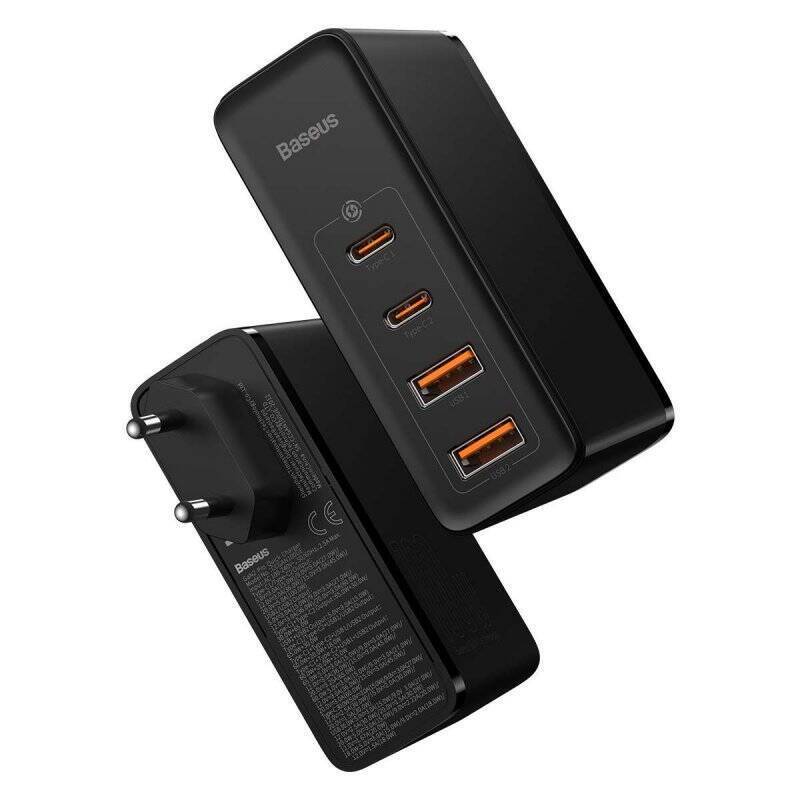 Baseus Travel Charger GaN2 Pro Quick wall charger C+C+U+U, PD 3.0, QC 4.0+, 100W Black (CCGAN2P-L01)