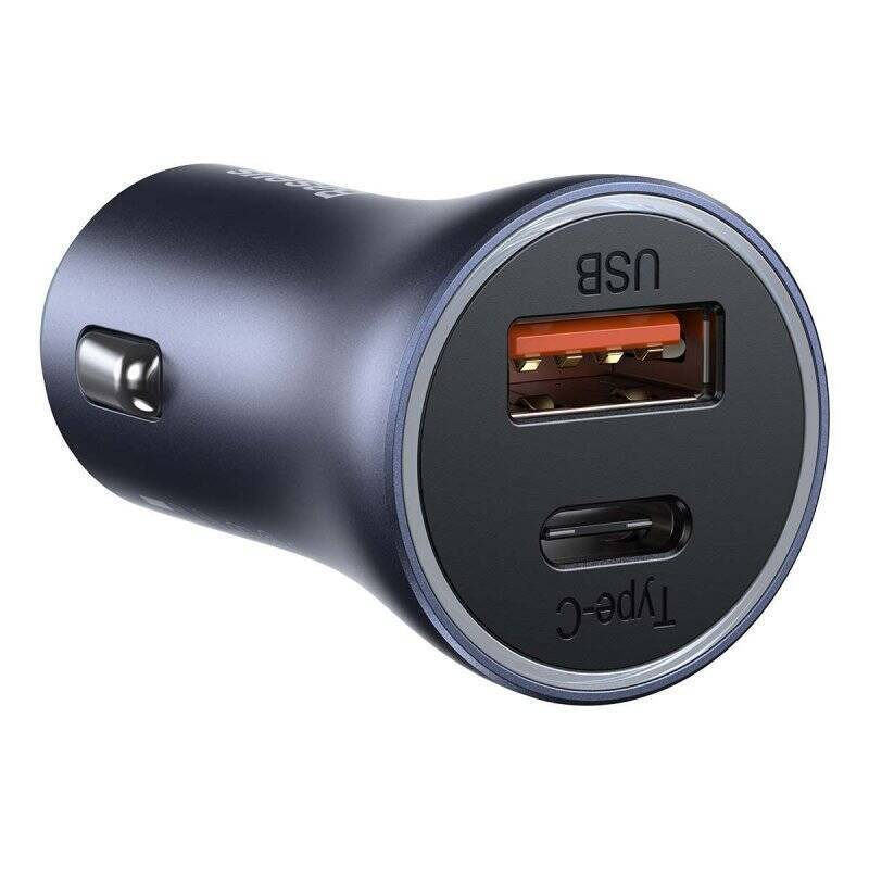 Baseus Car Charger Golden Contactor Pro Dual Quick Charger U+C, PD 3.0, QC 4+, SCP FCP AFC (with USB - Type C 1m cable) 