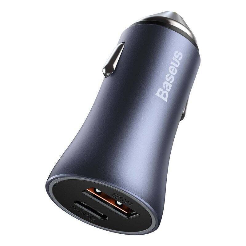 Baseus Car Charger Golden Contactor Pro Dual Quick Charger U+C, PD 3.0, QC 4+, SCP FCP AFC (with USB - Type C 1m cable) 
