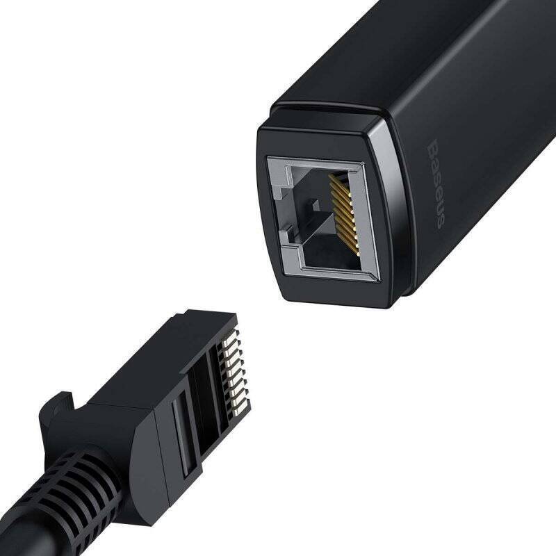 Baseus HUB Lite Series Ethernet Adapter USB-A to RJ45 LAN Port (100Mbps) Black (WKQX000001)