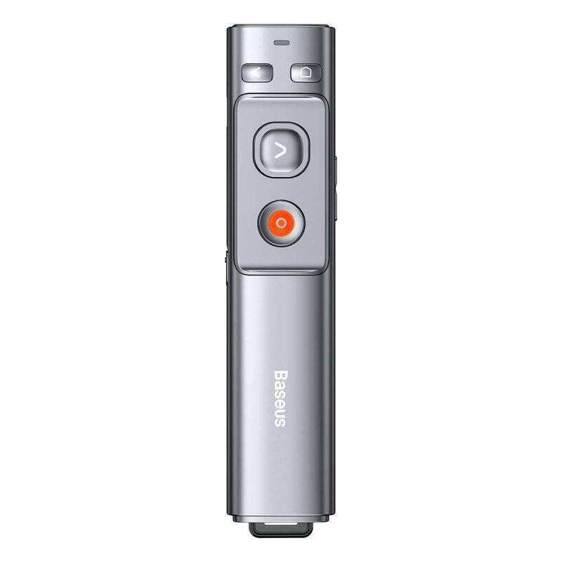 Baseus Laser Wireless Presenter Orange Dot Remote controller (Red Laser)(Charging version) 100m remote, Dual Interface, 
