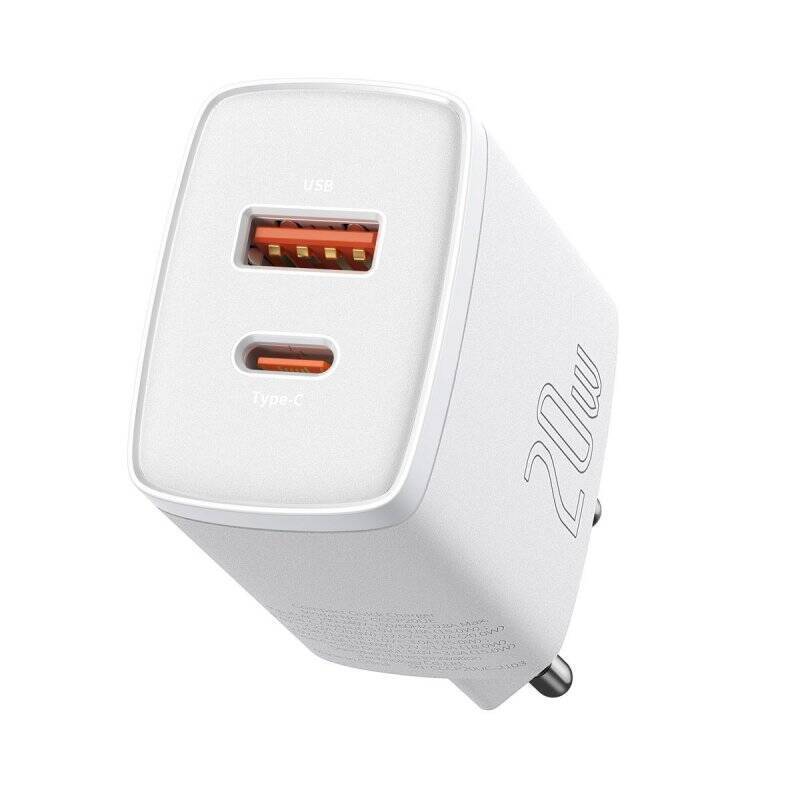 Baseus Travel Charger Compact Quick Charger U+C 20W EU White (CCXJ-B02)
