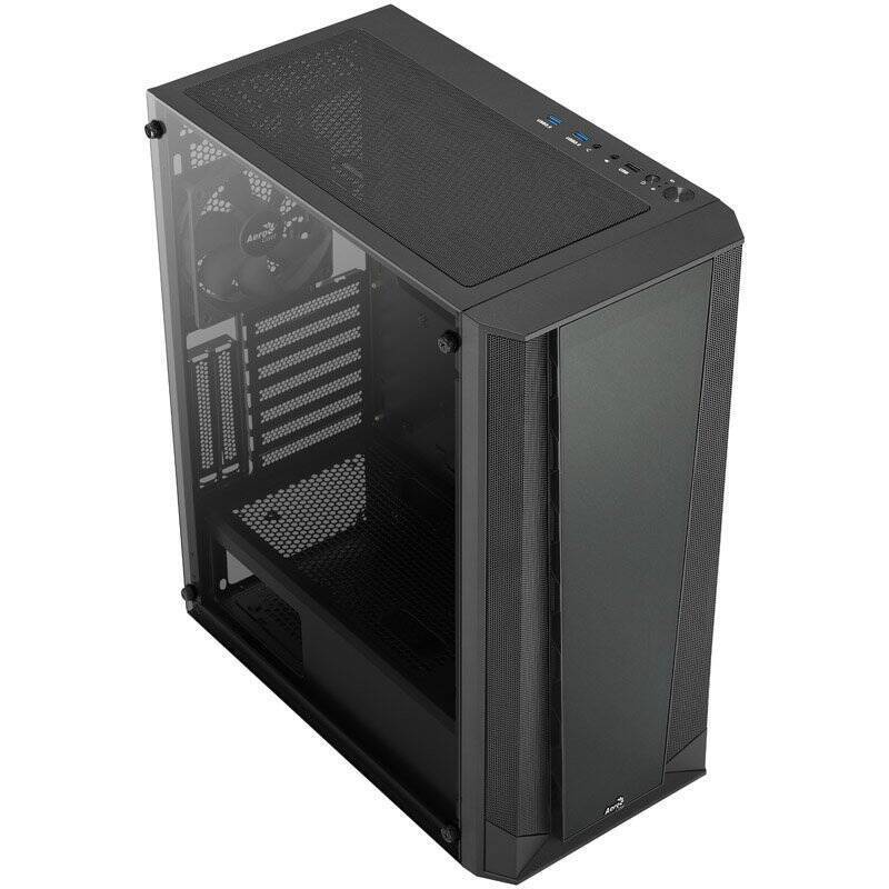 Boitier Moyen Tour ATX AeroCool compatible Prism v1 avec panneaux vitrés (Noir)