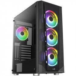 Boitier Moyen Tour ATX AeroCool compatible Prism v2 RGB avec panneaux vitrés (Noir)
