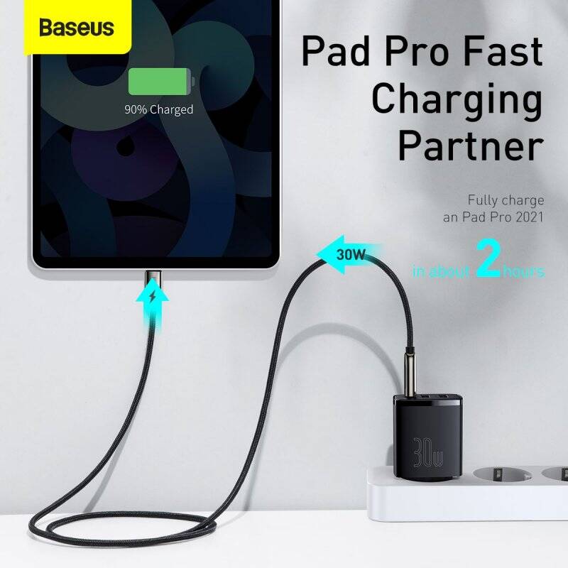 Baseus Travel Charger Compact Quick Charger U+U+C PD3.0, QC 3.0 30W EU Black (CCXJ-E01)
