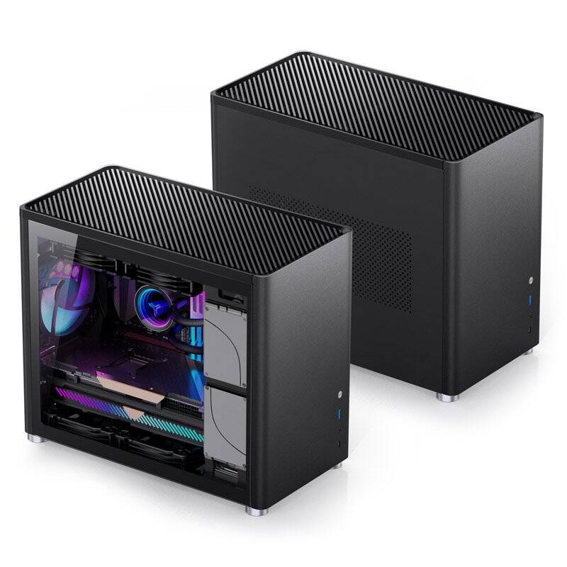 Jonsbo D30 mATX Gehäuse, Tempered Glass - schwarz