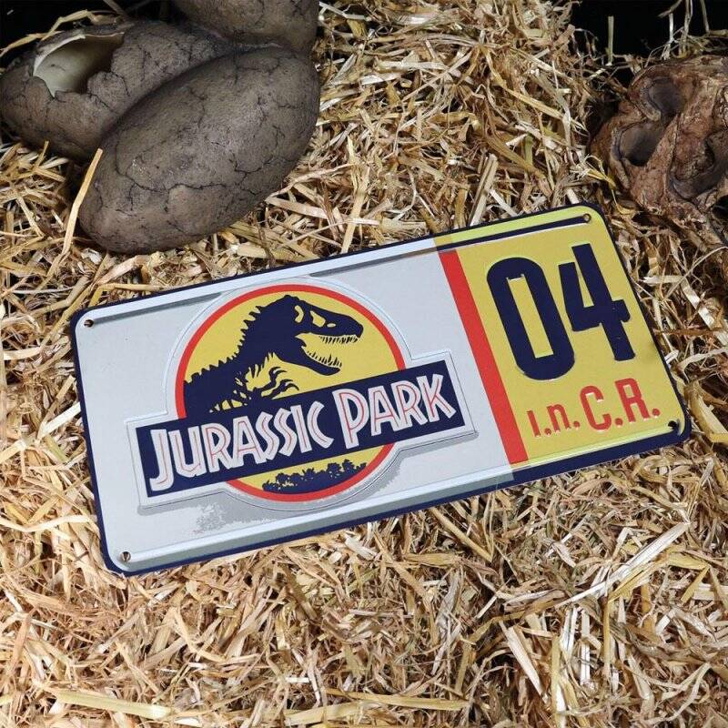 JURASSIC PARK - Réplique plaque minéralogique '9.1x2.5x12.5cm'