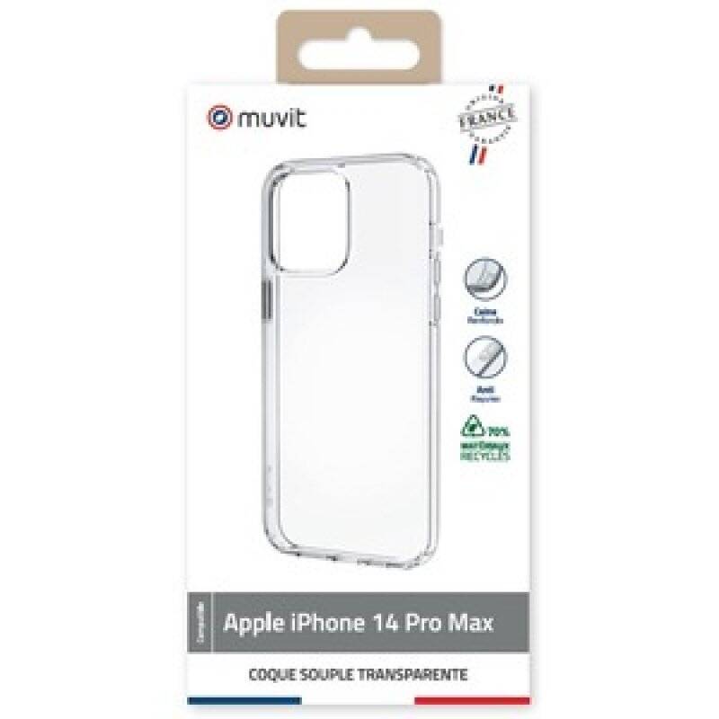 MUVIT FOR FRANCE COQUE TRANSPARENTE RECYCLEE IPHONE 14 PRO MAX