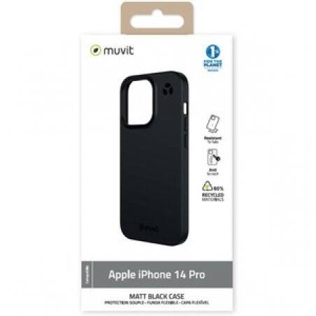 MUVIT FOR CHANGE COQUE RECYCLETEK SOUPLE NOIR IPHONE 14 PRO