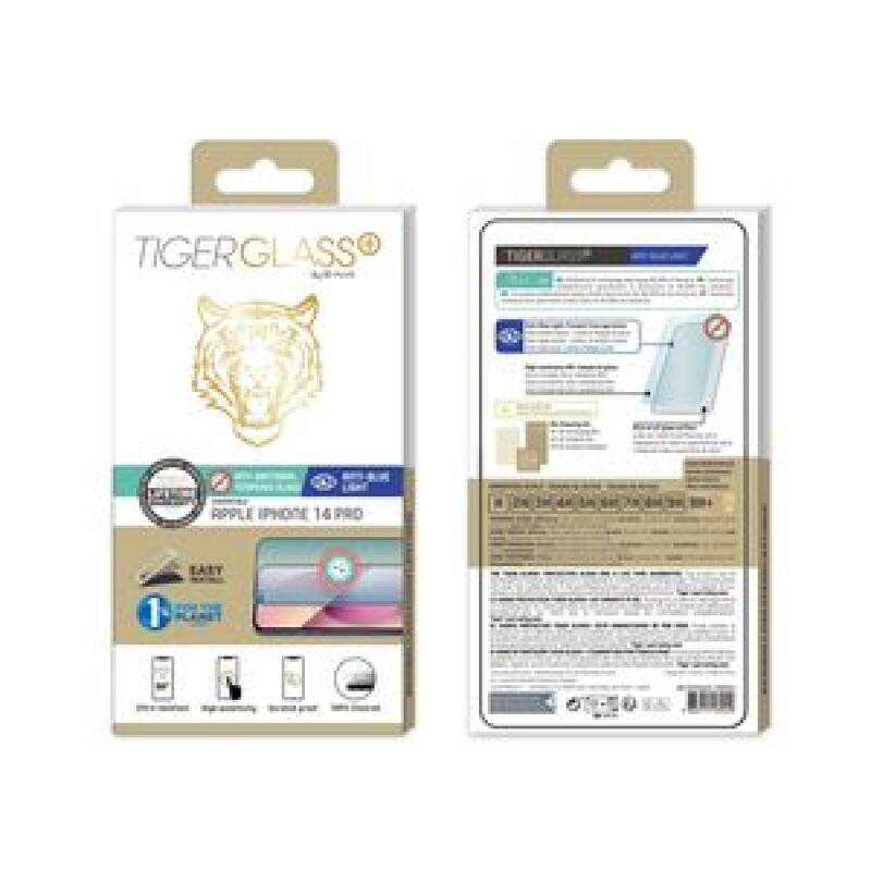 TIGER GLASS PLUS VERRE TREMPE ANTI LUMIERE BLEUE IPHONE 14 PRO