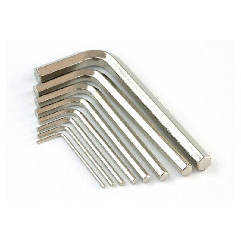 Hexagona allen key kit 1,5-8mm hex-head-wrench ISO2936 hardened, nickel-coated
