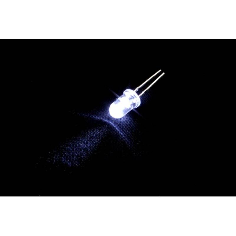3mm hyper-bright LED white 6000mcd 37° 3.1V