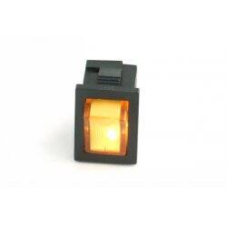 Phobya rectangular toggle switch - yellow lighting - unipolar ON/OFF black (3-Pin)