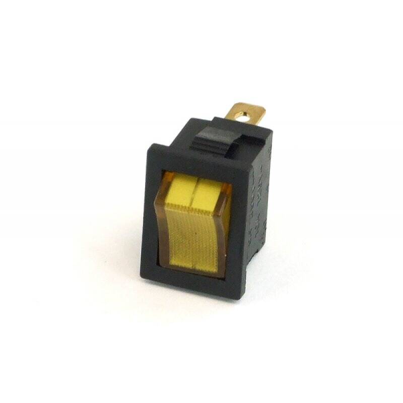 Phobya rectangular toggle switch - yellow lighting - unipolar ON/OFF black (3-Pin)