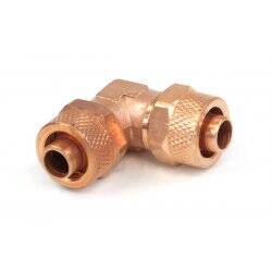 11/8mm (8x1,5mm) L tubing connector - copper plated