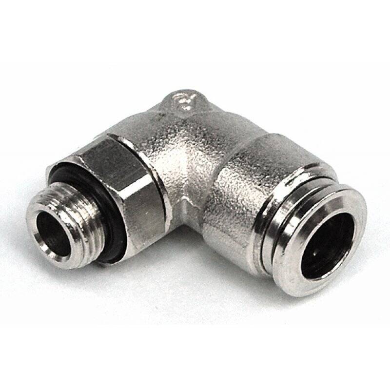 8mm G1/8 plug fitting 90° revolvable nickel coated complete