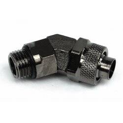 13/10mm (10x1,5mm) compression fitting  45° revolvable outer thread 1/4 - black nickel