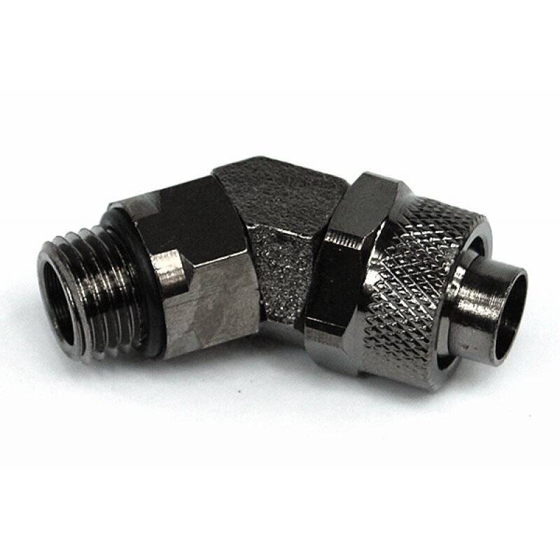 13/10mm (10x1,5mm) compression fitting  45° revolvable outer thread 1/4 - black nickel