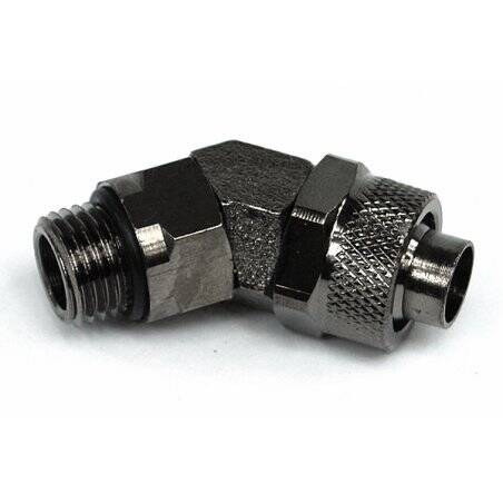 13/10mm (10x1,5mm) compression fitting  45° revolvable outer thread 1/4 - black nickel
