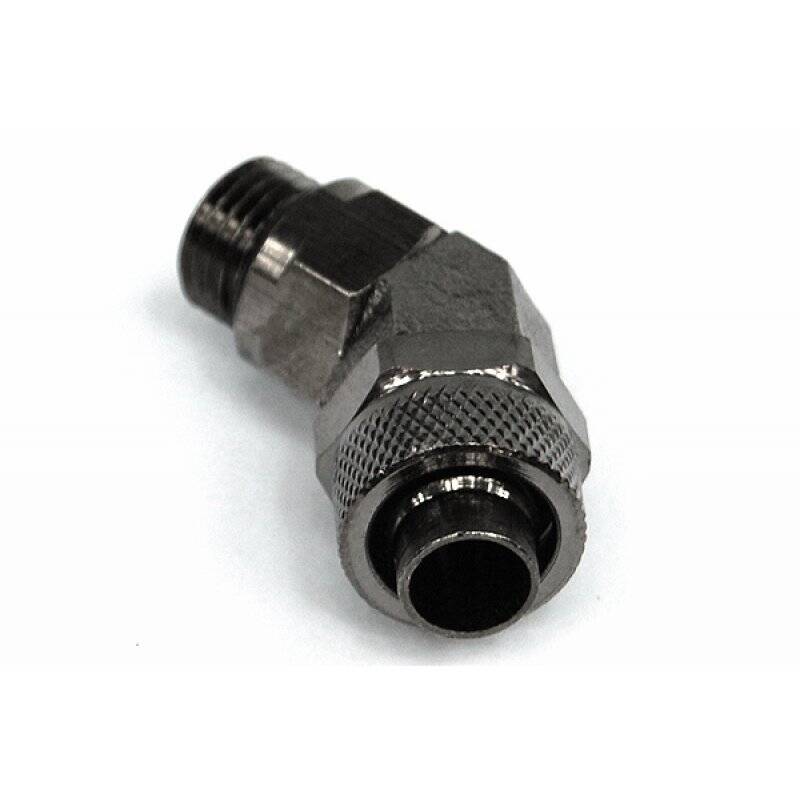 13/10mm (10x1,5mm) compression fitting  45° revolvable outer thread 1/4 - black nickel