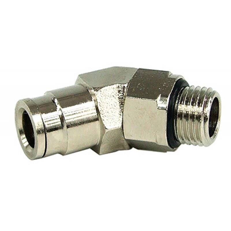 8mm G1/4 plug-in fitting 45° revolvable- completely nickel plated