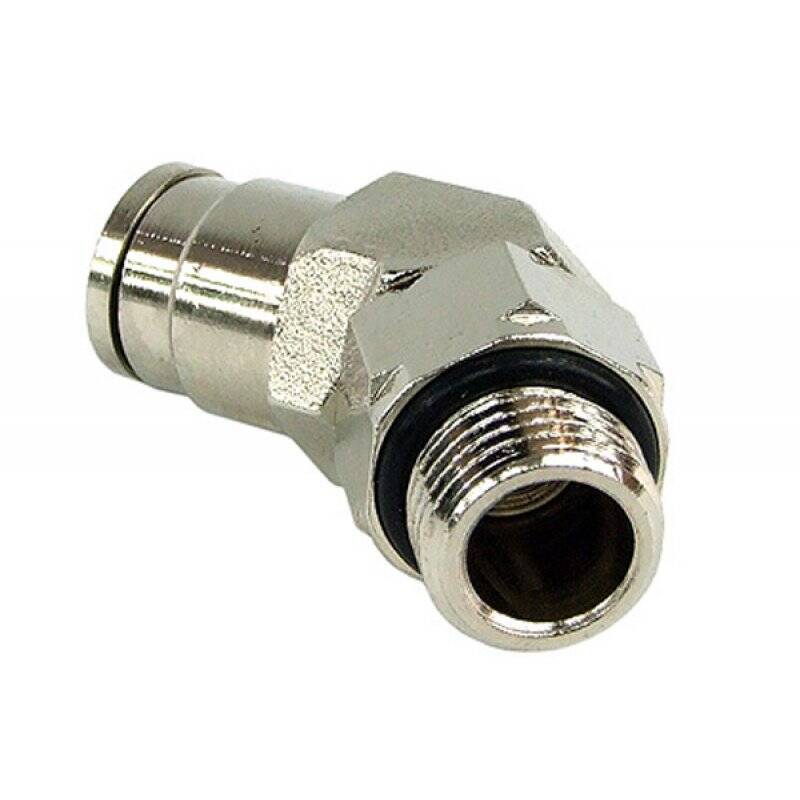 8mm G1/4 plug-in fitting 45° revolvable- completely nickel plated