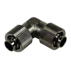 13/10mm (10x1,5mm) L  hose connector  compact  black nickel plated