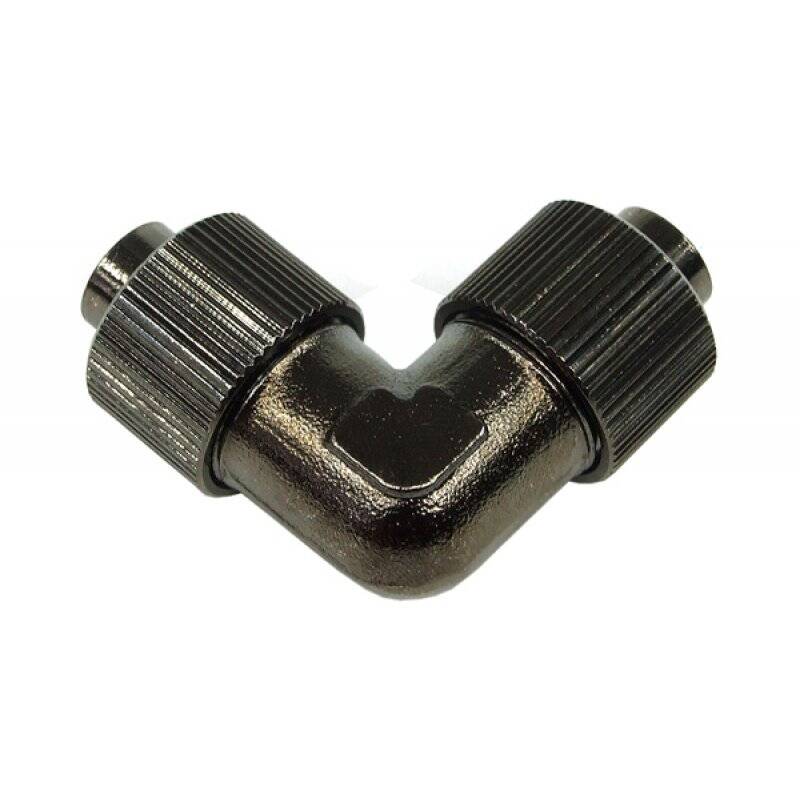 13/10mm (10x1,5mm) L  hose connector  compact  black nickel plated