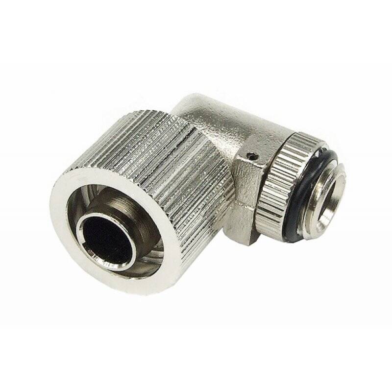 16/10mm compression fitting 90° revolvable G1/4 - compact  silver nickel