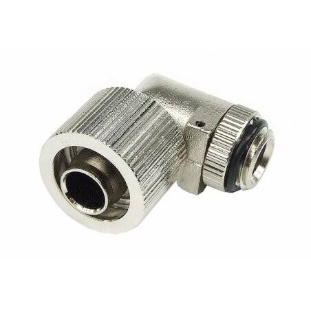 16/10mm compression fitting 90° revolvable G1/4 - compact  silver nickel