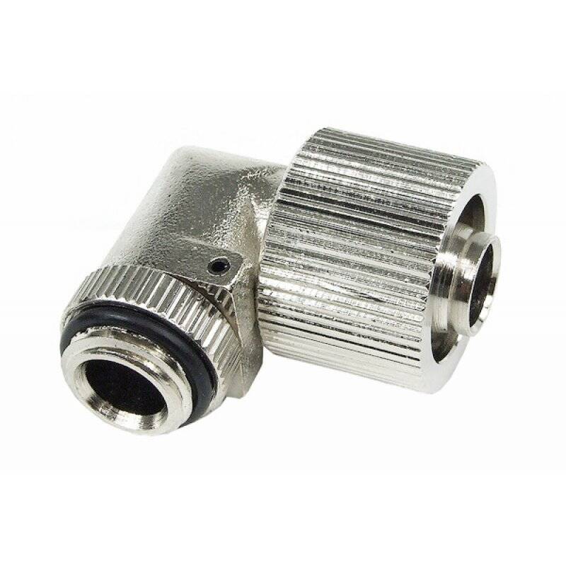 16/10mm compression fitting 90° revolvable G1/4 - compact  silver nickel