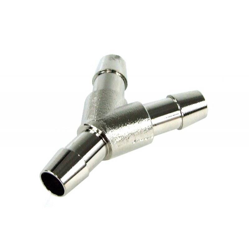 8mm (10/8mm) Y tubing connector - Brass nickel plated