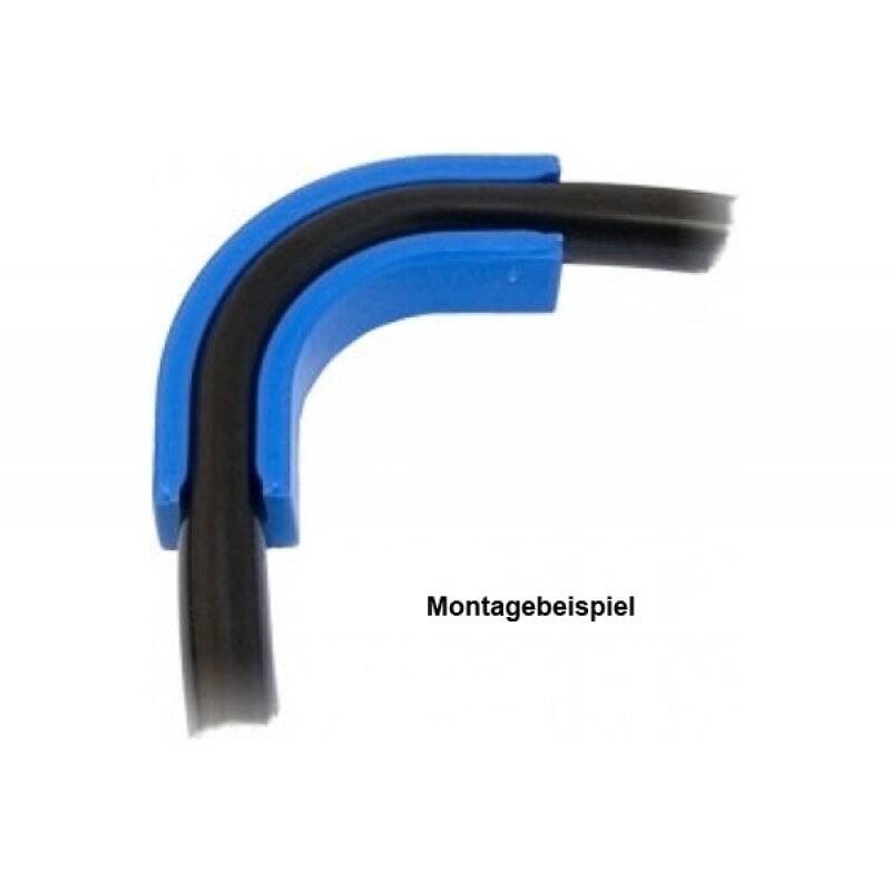 Angled clip 90° for 10/8mm tubing- blue