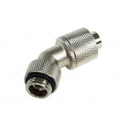13/10mm (10x1,5mm) compression fitting 45° revolvable G1/4 - knurling  silver nickel
